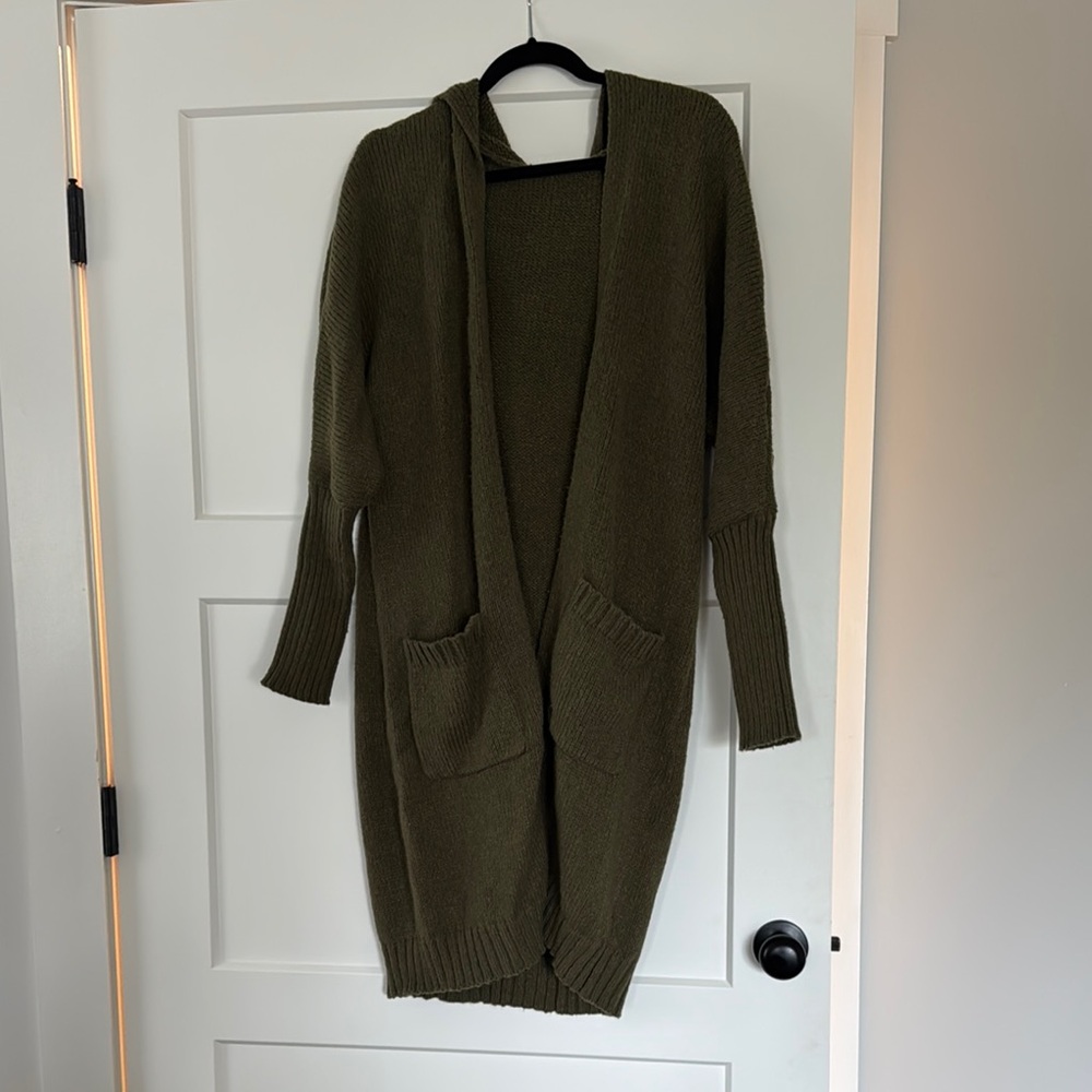 Olive Green Women's Sweater Cardigan